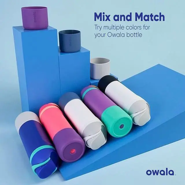 Alt view image 5 of 6 - Owala Silicone Boot Accessory for Stainless Steel Water Bottles, Anti-Slip Dent Protective Sleeve, Protects FreeSip, Mint, Made 32 Oz Water Bottle