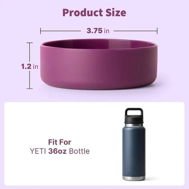 Alt view image 2 of 6 - Silicone Water Bottle Boot for 36OZ YETI Rambler Water Bottle, Anti-Slip Silicone Sleeve Bottom Protector Accessories for YETI Rambler 36 oz, BPA Free (Black)