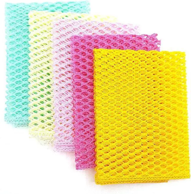 Alt view image 2 of 7 - Innovative Dish Washing Net Cloths, Quick Dry, Mesh Net for Washing, Dish Scrubber 11" by 11" 5 Pcs