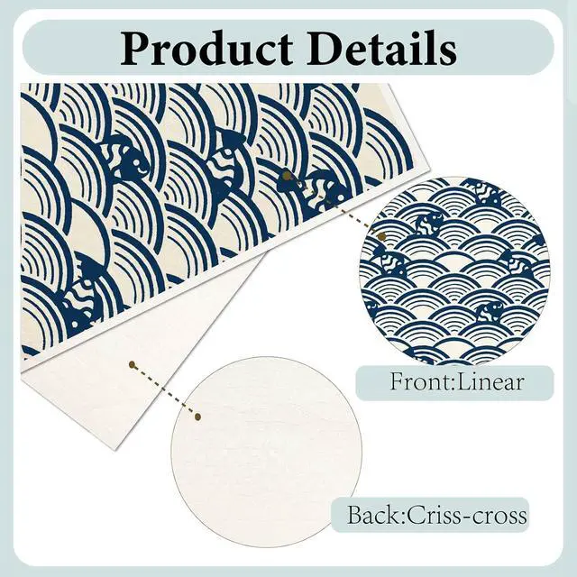 Alt view image 3 of 7 - 6PCS 6 Styles Blue Swedish Dish Cloths Bulk Flowers Japanese Pattern Reusable Dish Towels Quick Drying Absorbent Decorative Kitchen Sponge Cleaning Cloths for Home Countertop Bathroom Use