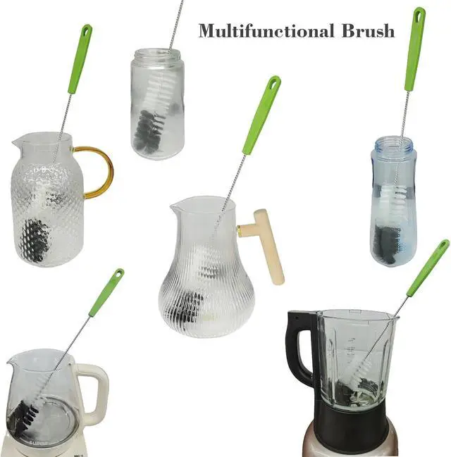 Alt view image 3 of 7 - Long Handle Cleaning Brush - 16" Narrow Bottle & Cup Scrubber, Hummingbird Feeder & Meat Grinder Cleaner, Pipe Brush