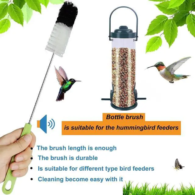 Alt view image 4 of 7 - Long Handle Cleaning Brush - 16" Narrow Bottle & Cup Scrubber, Hummingbird Feeder & Meat Grinder Cleaner, Pipe Brush