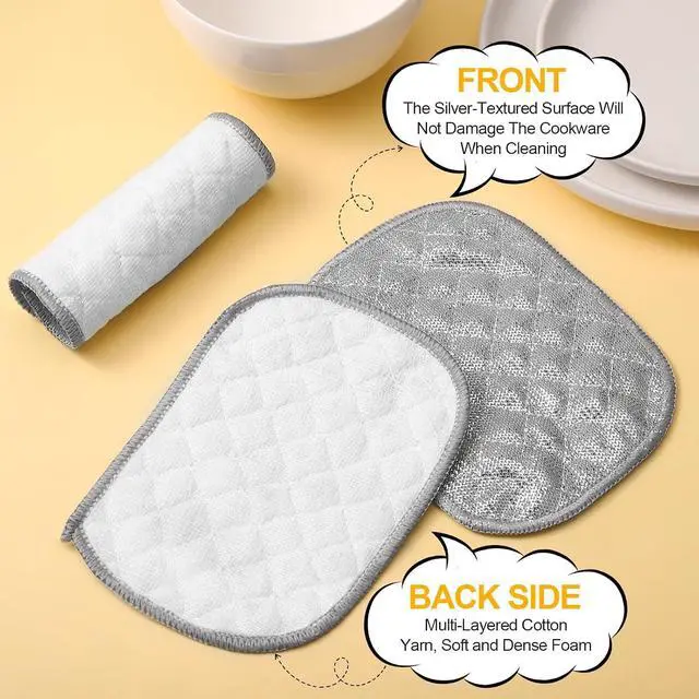 Alt view image 2 of 7 - 15 Pcs Multipurpose Wire Dishwashing Rag, Non Scratch Wire Dishcloth | Wet & Dry for Cookware, Sinks, Dishes, Pots, Pans, Reusable