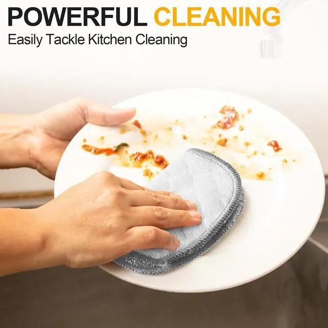 Alt view image 6 of 7 - 15 Pcs Multipurpose Wire Dishwashing Rag, Non Scratch Wire Dishcloth | Wet & Dry for Cookware, Sinks, Dishes, Pots, Pans, Reusable