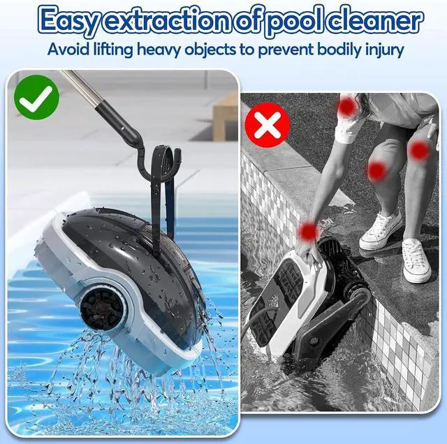 Alt view image 2 of 7 - Hook for All Robotic Pool Cleaner, Accessories Hook Customized for Pool Vacuum Robot, Robotic Pool Cleaner Including Cordless, Above Ground and Underwater, Suitable for Telescopic Poles