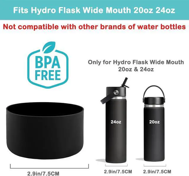 Alt view image 2 of 7 - HEYSKAY Silicone Boot Base for Hydro Flask Wide Mouth 20-24oz Water Bottle | Anti-Slip Protective Boot Bottom for Hydroflask, Water Bottle Bottom Boot Accessories, with 2.9inch Diameter, BPA-Free