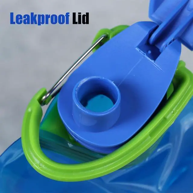 Alt view image 2 of 7 - Collapsible Water Bottles for Travel 23oz Foldable Water Bottle with Carabiner,Leakproof BPA-Free Water Jup, Portable Reusable Water Bottle for Hiking,Sports,Camping,Biking (3)