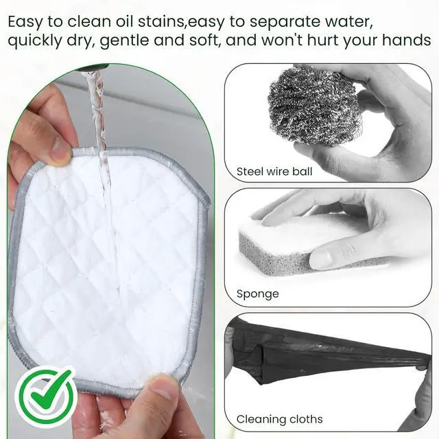 Alt view image 5 of 7 - TIESOME 10Pcs Double Side Non Scratch Wire Dishcloth Reusable Washing Cloth | Newly Upgraded Multipurpose Wire Dishwashing Rags for Wet and Dry Round Wire Washing Cloth for Kitchen, Sinks, Pots, Pans