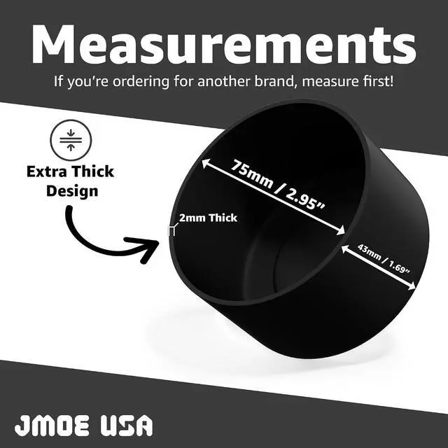 Alt view image 6 of 7 - Jmoe USA Silicone Boot for Yeti Rambler Jr 12oz and 18oz Bottle | 2mm Sleeve | Anti-Slip Boot | Protector for the Bottom of your Bottle | Protects Against Damage | BPA Free Silicone (Black)