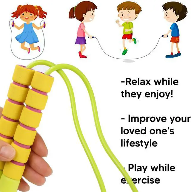 Alt view image 4 of 7 - Adjustable Soft Skipping Rope with Skin-Friendly Foam Handles for Kids, Children, Students and Adults, Fitness Jump Rope For Outdoor, Party Favor, Exercise Activity