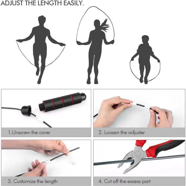 Alt view image 4 of 5 - Jump Rope, Tangle-Free Rapid Speed Jumping Rope, adjustable jump rope, suitable for women, men, and children, suitable for home gyms, sports and fitness equipment, and slim figures