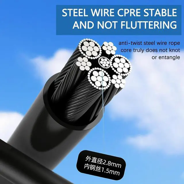 Alt view image 3 of 7 - Ultra-Light Speed Rope Jump Rope with Black Ergonomic Handles,PVC Cable, Adjustable Length, for Cardio Training, CrossFit, Boxing
