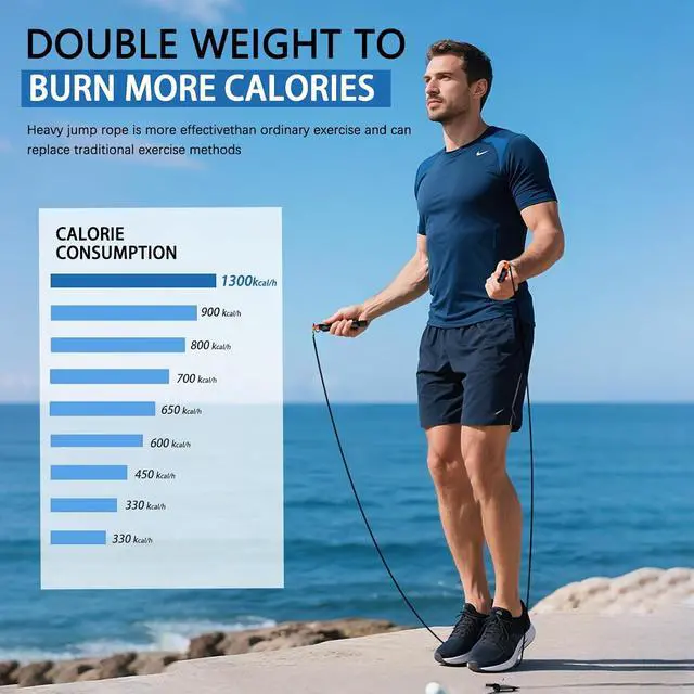 Alt view image 4 of 7 - Ultra-Light Speed Rope Jump Rope with Black Ergonomic Handles,PVC Cable, Adjustable Length, for Cardio Training, CrossFit, Boxing