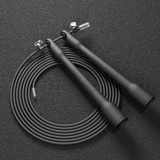 Alt view image 6 of 7 - Ultra-Light Speed Rope Jump Rope with Black Ergonomic Handles,PVC Cable, Adjustable Length, for Cardio Training, CrossFit, Boxing