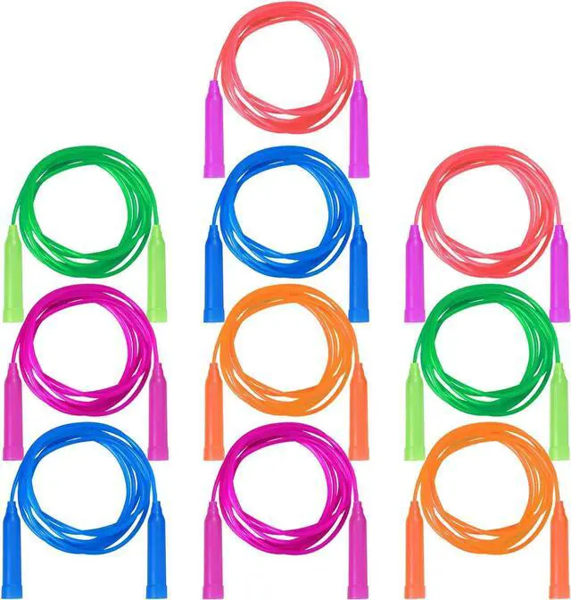 Main image of Aneco 10 Pack Kids Jump Rope Set Colorful Outdoor Jump Ropes 7.3 Feet Jumping Ropes Great Birthday Party Sports Activities Favors Gift