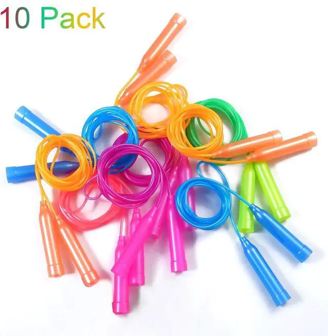 Alt view image 4 of 7 - Aneco 10 Pack Kids Jump Rope Set Colorful Outdoor Jump Ropes 7.3 Feet Jumping Ropes Great Birthday Party Sports Activities Favors Gift