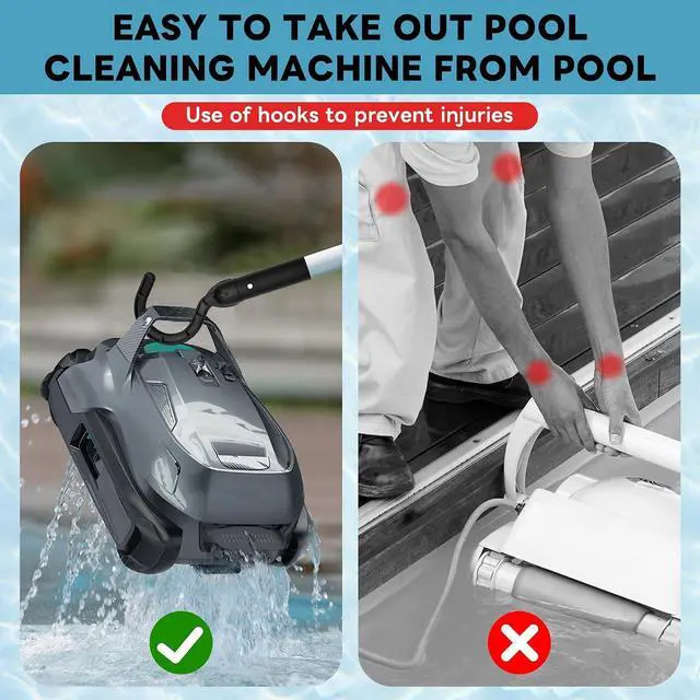 Alt view image 3 of 7 - Hook for All Robotic Pool Cleaner,Pool Hook for Poles Compatible with All Pool Cleaner Pool Vacuum (Black(1 Pack))