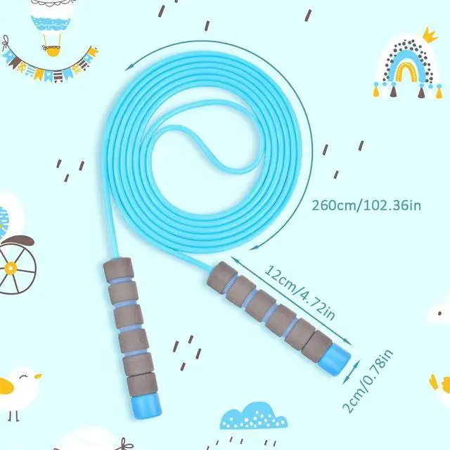 Alt view image 2 of 7 - Flintronic Skipping Ropes for Children, 2 Pack Adjustable Jumping Rope for Kids, 2.6m Skipping Rope with Skin-Friendly Foam Handles, Soft Jump Rope for Girls Boys Exercise Workout Outdoor