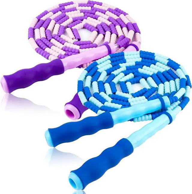 Main image of Jump Rope for Kids, Adjustable Jump Ropes for 4 5 6 7 8 10 12, Tangle Free | Jumping Rope Age 8-12, Segmented Soft Beaded Skipping Rope for Women Fitness