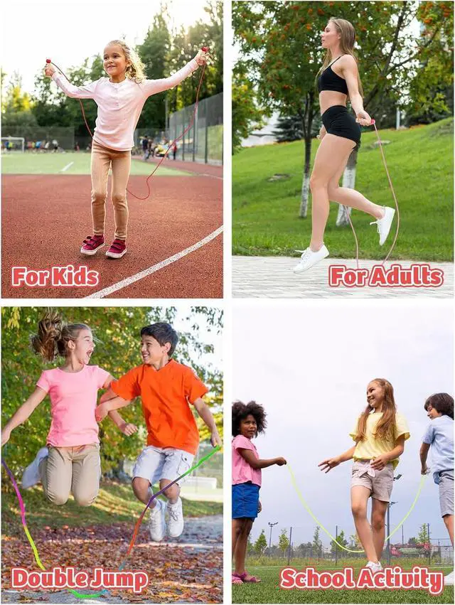 Alt view image 6 of 7 - Jump Rope for Kids, Lorvain Adjustable Skipping Rope | Kids Jump Ropes with Wooden Handle for Girls Boys, Weighted Jumping Ropes for Fitness Workout Exercise Outdoor Fun Activity
