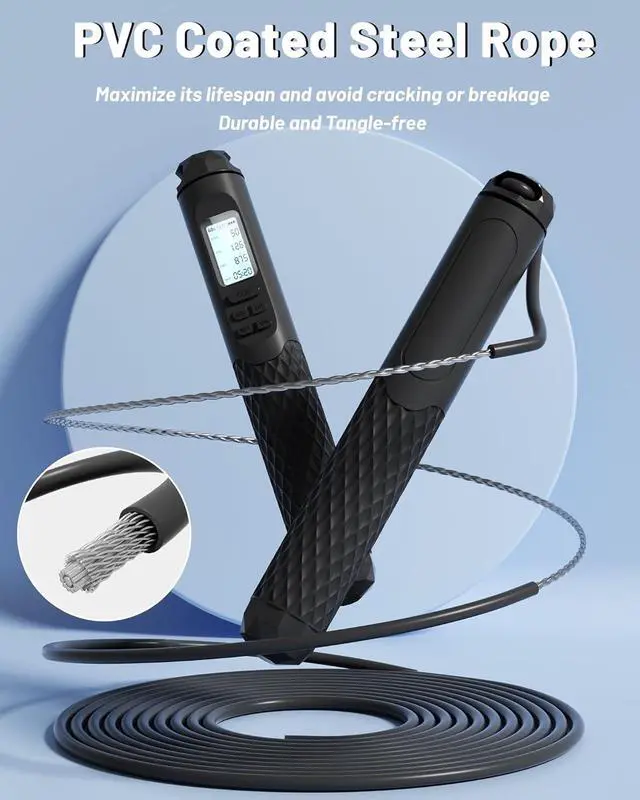 Alt view image 6 of 7 - nonogo Cordless Jump Rope with Counter for Fitness - Adjustable Smart Skipping Rope For Men Women Kids Outdoor Speed Boxing Crossfit Workout Exercise Cardio