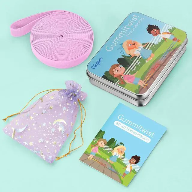 Alt view image 6 of 7 - Cikyner Chinese Jump Rope, 4m Elastic French Skipping with Instructions | 1.5cm Wide Elastic Chinese Ropes Rubber Band for Indoor and Outdoor Games, Ideal for Gifts for Children on Easter, Birthday