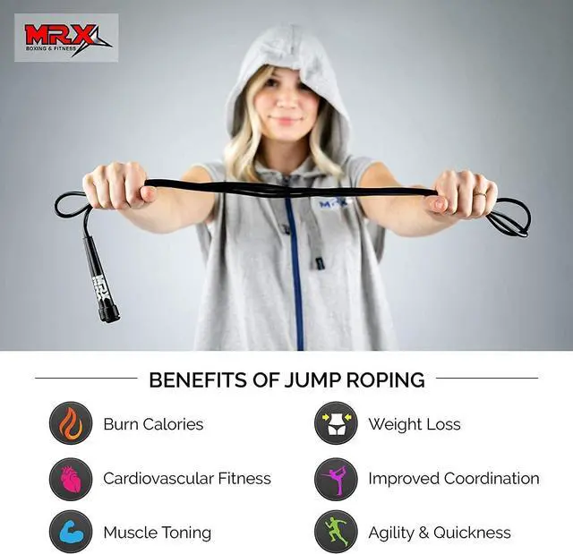 Alt view image 2 of 7 - MRX 9" PVC Jump Rope for Cardio Fitness - Versatile Jump Rope for Both Kids and Adults - Great Jump Rope for Exercise
