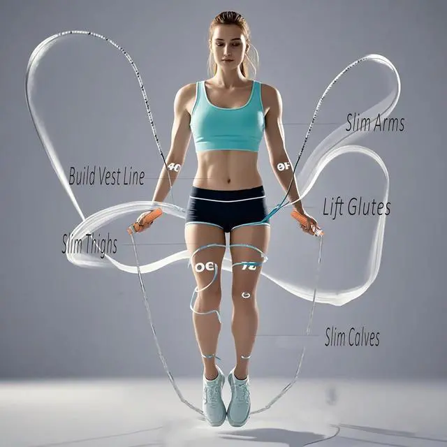 Alt view image 5 of 6 - Jump Rope,YiWgqish Workout Equipment,Sports And Fitness Exercise Jump Rope For Kids For Fitness Adjustable With Counter Skipping Rope And Fitness For Men,Women,Kids,Girls,Boys