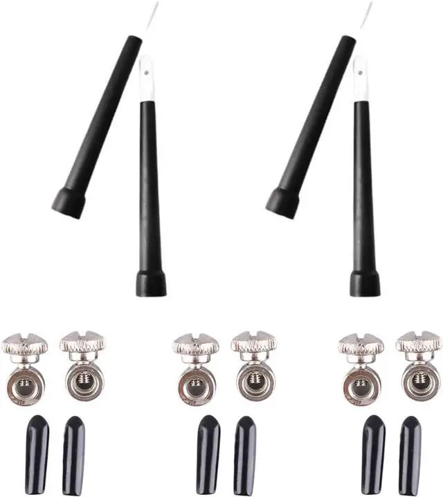 Main image of 2 Pair Speed Jump Rope Handles Replacement Grip with Cable Mount Screw Rubber End Cap for Speed Jumping Rope Exercise Skipping Ropes Stainless Steel 2.5mm Wire Cord Repair Parts