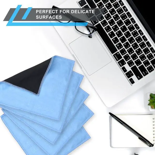 Alt view image 2 of 5 - Eco-Fused Microfiber Cleaning Cloths - 5 Pack - Double-Sided Cleaning Cloths - Microfiber and Suede Cloth for Smartphones, LCD TV, Tablets, Laptop Screens, Camera Lenses and Delicate Surfaces