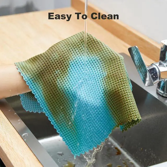 Alt view image 6 of 7 - JOYMOOP Microfiber Cleaning Cloth, Reusable Absorbent Microfiber Cleaning Cloths, Kitchen Dish Cloth Waffle Weave 5 Pack, Mixed Color, 9.8×9.8inch