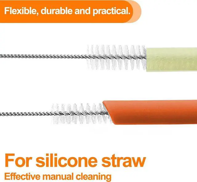 Alt view image 2 of 3 - Straw Cleaner Brush For YETI,5PCS | Extra Long Straw Cleaning Brushes,Bendable Stainless Steel Nylon Bristle for Yeti Tumbler