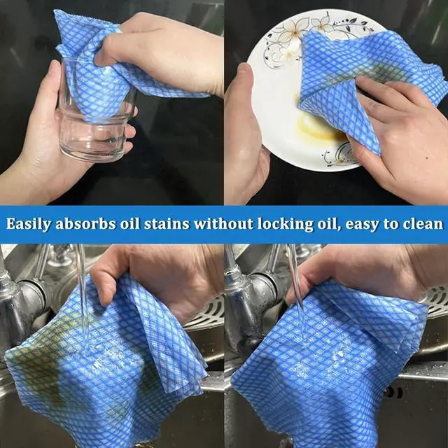 Alt view image 4 of 7 - Disposable Cleaning Cloths, Absorbent Dish Cloths Large Kitchen Towels | 50 Pack 15.8"X13" Oversized Sheets Work as Reusable Cleaning Wipes for Kitchen, Bathroom and Household Cleaning, Ideal