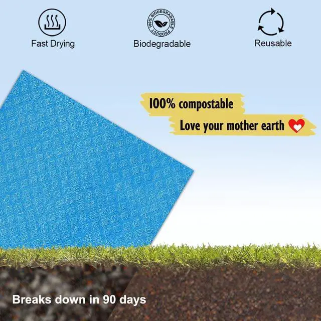 Alt view image 6 of 7 - MoLKENE Swedish Dishcloths for Kitchen, 6 Pack Cellulose Sponge Cloths | Non-Scratch Reusable Paper Towels Washable, Absorbent Quick-Drying Cleaning Cloths Dish Rags, 7.7 x 6.9, Assorted Colors