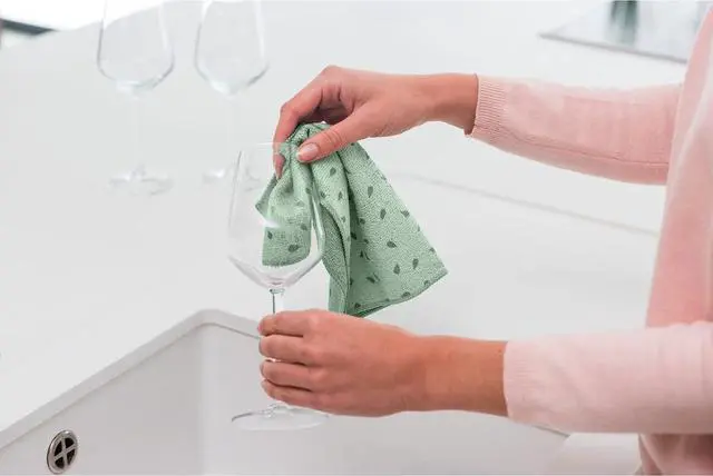 Alt view image 3 of 6 - Brabantia x2 Microfiber Cleaning Dish Cloths (Jade Green) Absorbent Hygenic Rags for Washing, Cleaning, Drying (12x12)