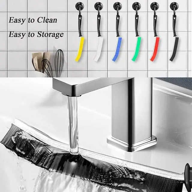 Alt view image 5 of 7 - TuTuYa 11PCS Cleaning Brush Set, Deep Cleaning Groove Gap Cleaning Tool | Remove Stubborn Dirt, Crevice Brush Reach into Deep and Narrow Space, Right-angel Brush and Wire Brush Design for Kitchen
