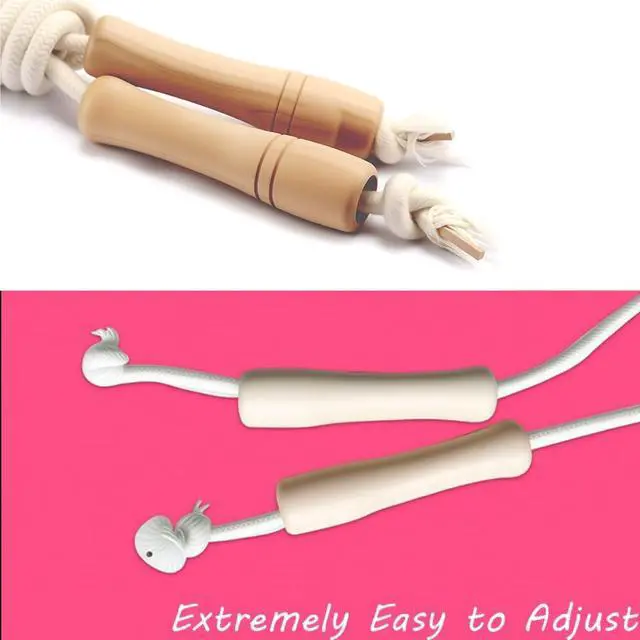 Alt view image 4 of 7 - Jump Rope for Kids - Wooden Handle - Adjustable Cotton Braided Fitness Skipping Rope for Toddler Fitness Workout Exercise Outdoor Activity