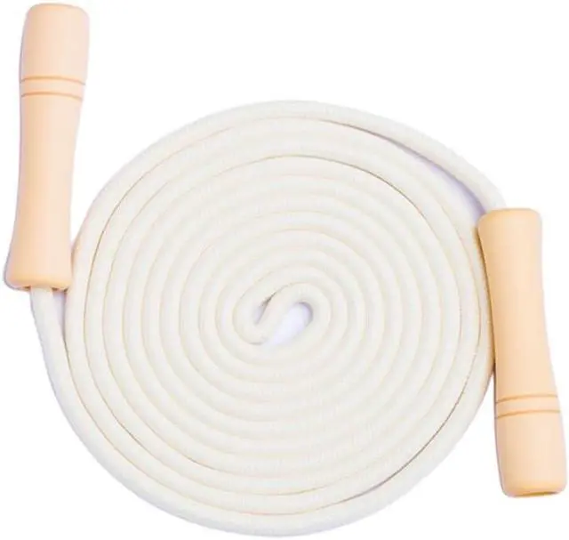 Alt view image 7 of 7 - Jump Rope for Kids - Wooden Handle - Adjustable Cotton Braided Fitness Skipping Rope for Toddler Fitness Workout Exercise Outdoor Activity