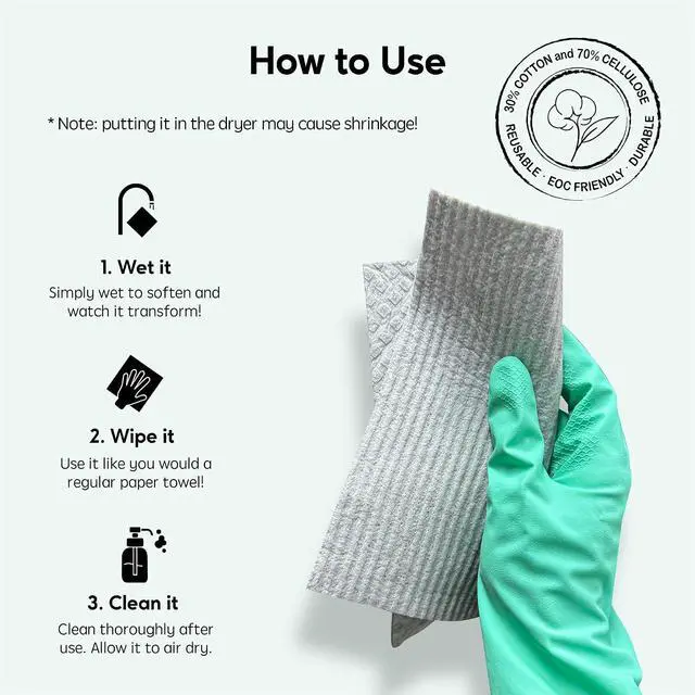 Alt view image 3 of 7 - Swedish Dishcloths for Kitchen, 5 Pack Swedish Dish Cloths, Ultra Absorbent Reusable Paper Towels, Cellulose Sponge Cloths, Quick Drying, No Odor, Dishwasher Safe Grey