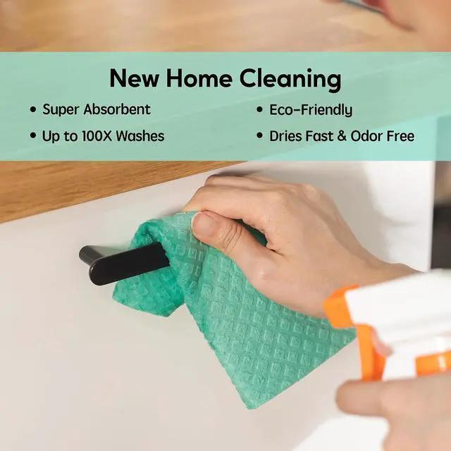 Alt view image 4 of 7 - Swedish Dishcloths for Kitchen, 5 Pack Swedish Dish Cloths, Ultra Absorbent Reusable Paper Towels, Cellulose Sponge Cloths, Quick Drying, No Odor, Dishwasher Safe Grey