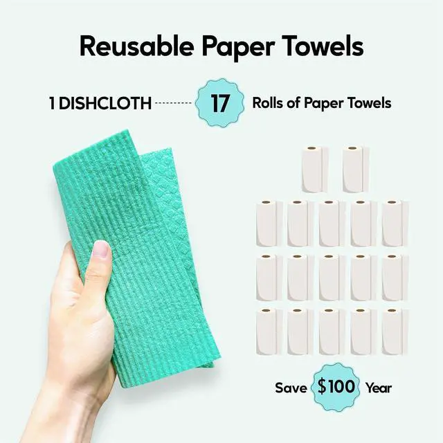 Alt view image 7 of 7 - Swedish Dishcloths for Kitchen, 5 Pack Swedish Dish Cloths, Ultra Absorbent Reusable Paper Towels, Cellulose Sponge Cloths, Quick Drying, No Odor, Dishwasher Safe Grey