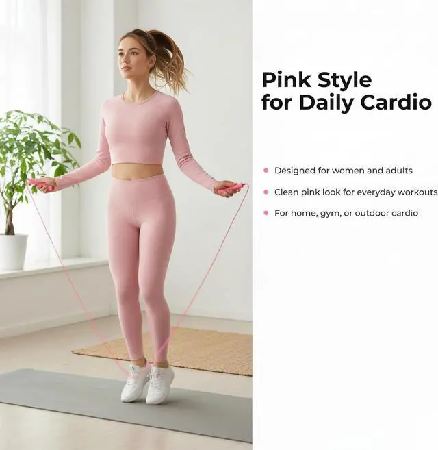 Alt view image 2 of 6 - Jump Rope for Fitness, Adjustable Jump Rope for Men and Women, Exercise Rope for Adults, Cardio Training, Gym and Home Workouts
