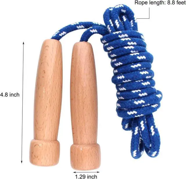 Alt view image 4 of 7 - 8.8 Feet Jump Rope for Women Men Kids Wooden Handle Jumping Ropes
