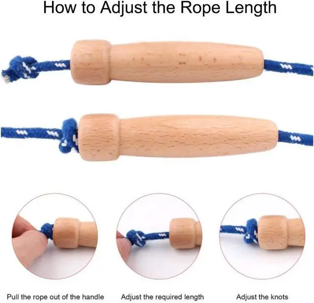 Alt view image 5 of 7 - 8.8 Feet Jump Rope for Women Men Kids Wooden Handle Jumping Ropes