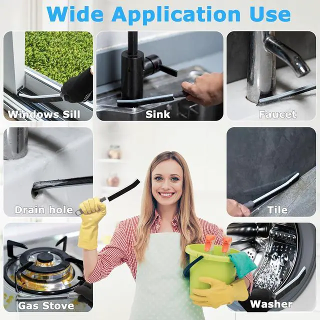 Alt view image 2 of 3 - 2026 NEW Ergonomic Anti-Slip Handle Grout Brush, 2Pcs Crevice Cleaning Brush, Hard Bristle Multi-Purpose Cleaning Tools, Small Cleaning Brush for Household Use Kitchen Bathroom, Right Hand