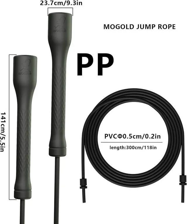 Alt view image 2 of 7 - 10,000-Drop Unbreakable Jump Rope, 5mm PVC Adjustable Speed Rope with Ergonomic PP Handles for Boxing, HIIT & Home Gym