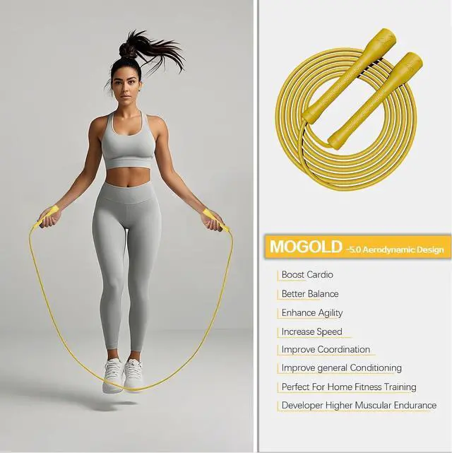 Alt view image 4 of 7 - 10,000-Drop Unbreakable Jump Rope, 5mm PVC Adjustable Speed Rope with Ergonomic PP Handles for Boxing, HIIT & Home Gym