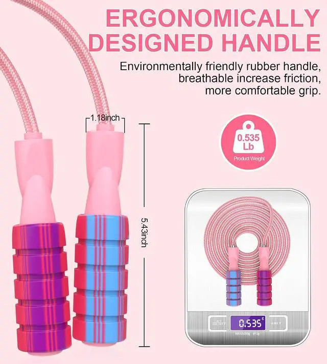 Alt view image 2 of 5 - Jump Rope for Women Men, Fitness Jumprope for Women Workout, Adjustable Adult Exercise Skipping Rope