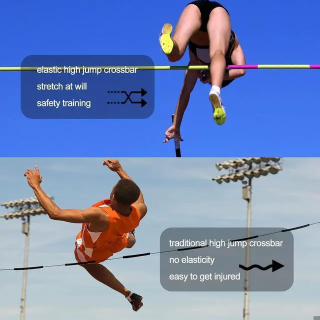 Alt view image 5 of 7 - High Jump Elastic Crossbar, 8.2ft Long Pole Vault Elastic Bungee Cord High Jump Training Equipment Elastic Crossbar Foam Track & Field Equipment for Beginners Athletes Practice (Black)