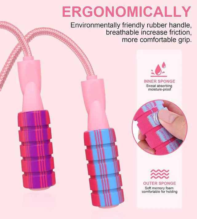 Alt view image 4 of 5 - Jump Rope for Women Men, Fitness Jumprope for Women Workout, Adjustable Adult Exercise Skipping Rope